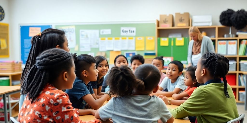 Siswa berkolaborasi dalam kegiatan pendidikan karakter di kelas.